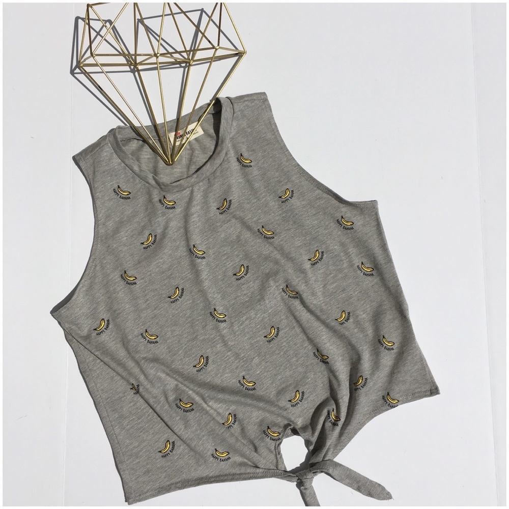 Happy Banana Tie Front Top